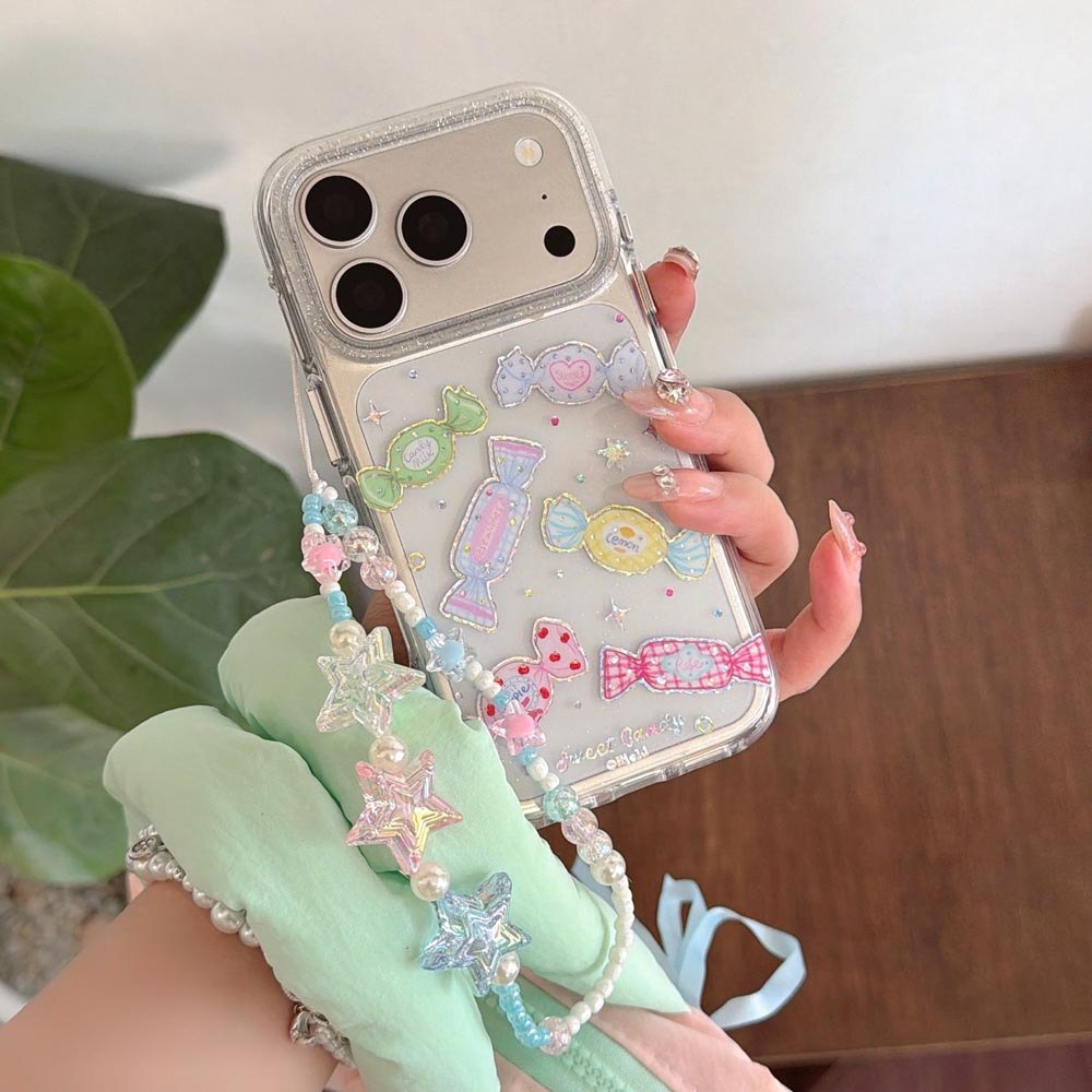 Ốp Lưng Cứng Trong Suốt Tương Thích Với iPhone 13 14 14Pro 14ProMax 15 15Pro 15ProMax 16 16Pro 16ProMax 17 17Pro 17ProMax Ốp Họa Tiết Kẹo Màu Ngôi Sao