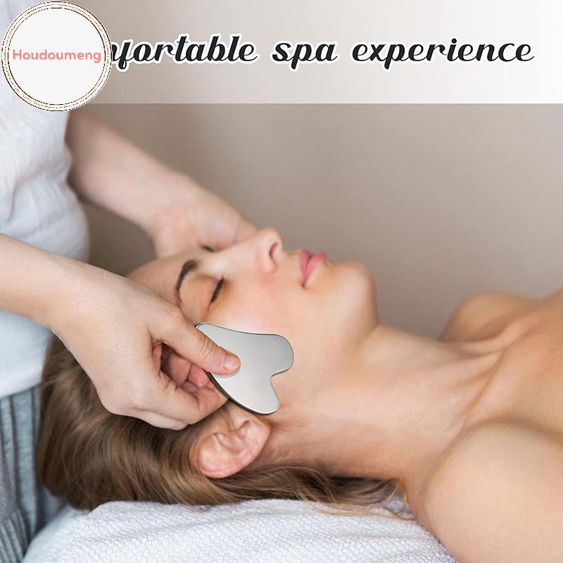 Houdou 1 Máy Mát Xa Gua Sha Bằng Thép Không Gỉ Cho Mặt Ne Body Guasha Massage Dụng Cụ Chăm Sóc Da Mặt Guasha Board Máy Mát Xa Mặt VN