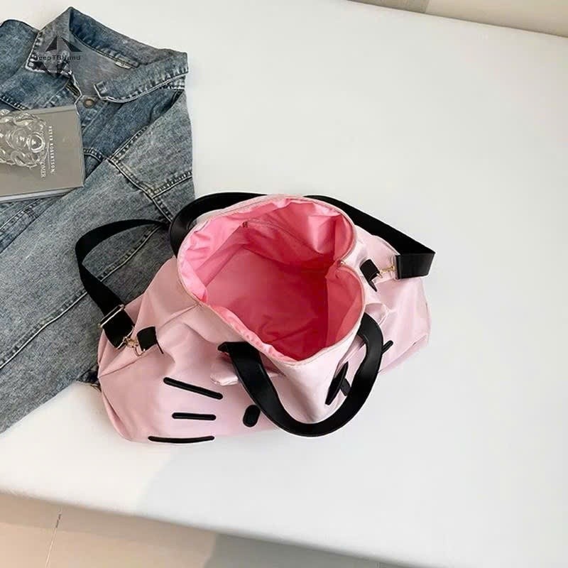 Túi đựng đồ du lịch, Túi xách Túi hành lý dung tích lớn, Túi đeo chéo một vai Hello Kitty dễ thương