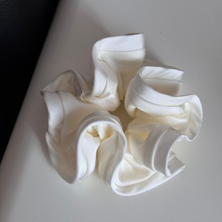 Hululu - Dây buộc tóc nữ màu trơn satin nấm cạnh scrunchy phong cách Hàn Quốc