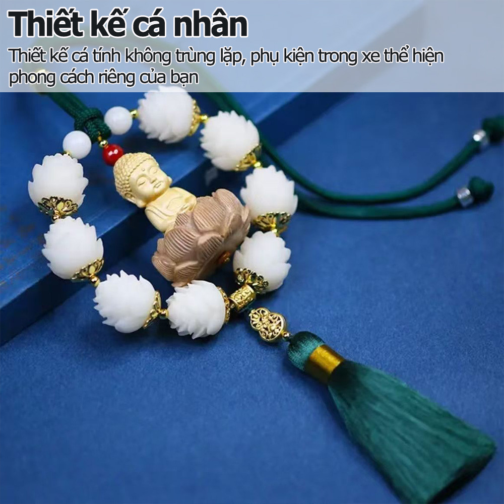 Mặt dây chuyền ô tô tượng phật bồ đề phù hộ cho gương chiếu hậu ô tô mặt dây chuyền ý nghĩa bình an