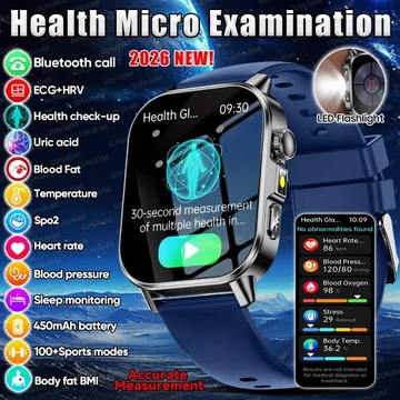 2026 Mới Điều Dưỡng Cấp Phân Tích Sức Khỏe Đồng Hồ Thông Minh ECG + PPG Huyết Áp lipid Axit Uric Cuộc Gọi Không Dây Đồng Hồ Thông Minh Dành Cho Nam Nữ