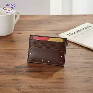 HFTOY Thẻ da có đế siêu mỏng Ví đựng tiền xu PU Nhiều khe để sử dụng hàng ngày Studentsmuters ~