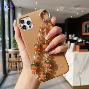HFTOY Cao Cấp Pha Lê Dạ Quang Hồng Dây Xích Điện Thoại Túi Móc Khóa Mặt Dây Treo Dây Cầm Tay Cổ Tay Ngắn ~