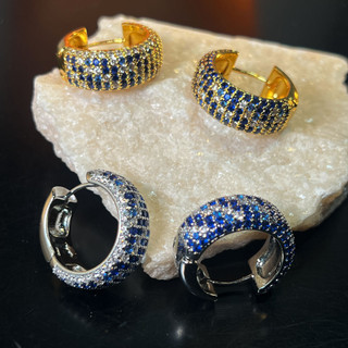 Bông tai nữ đính kim cương sapphire, phong cách mới