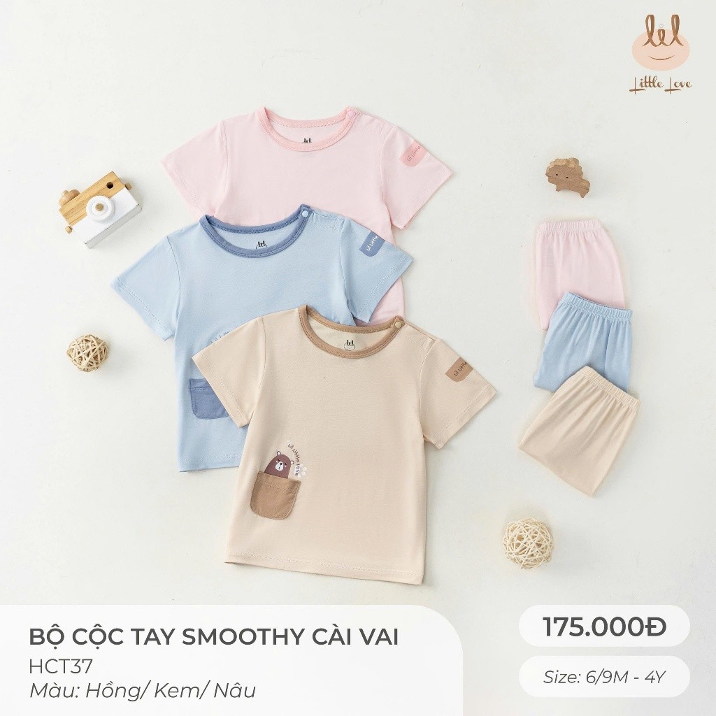 BỘ CỘC TAY VẢI SỢI TRE CÀI VAI [ SIÊU MỀM, MÁT, MỊN CO DÃN VÀ THẤM HÚT TỐT] SZ 6/9M - 4Y (HCT37)