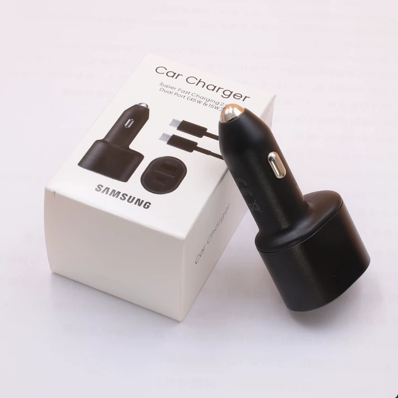Samsung 60W Siêu Nhanh Xe Sạc Pd Usb Loại C Cổng Tự Động Cargador 45W Cho Galaxy S25 S24 S23 S22 Ultra Note 20 10 Plus A35 A55