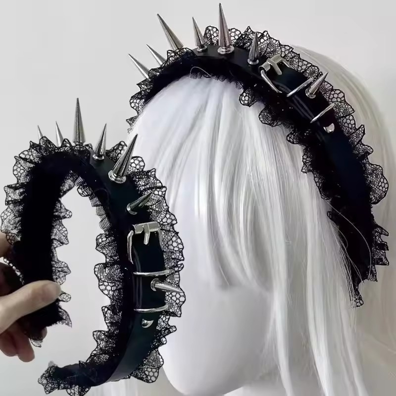 Băng đô Gothic Punk da PU, style Y2K và Harajuku dành cho nữ