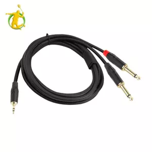 Dây chia TS Y 3,5mm sang Dual 6,35mm có tấm chắn cho loa máy nghe nhạc CD