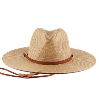 Nón Cói Phớt Panama Unisex Quai Da Cá Tính - Mũ Cói Đi Biển Thời Trang - Kho sỉ gia dụng alulu