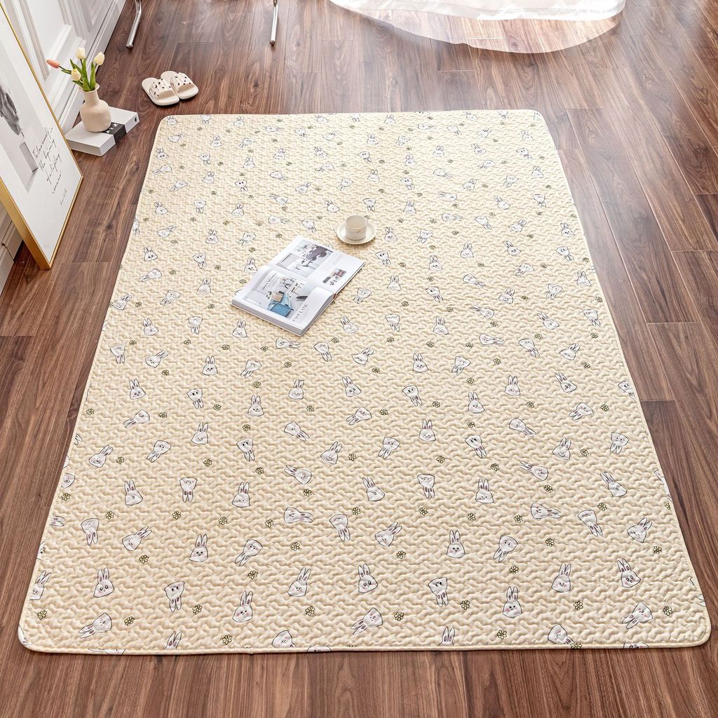 Thảm cotton Twill nguyên chất chống trượt cho phòng ngủ, phòng trẻ em