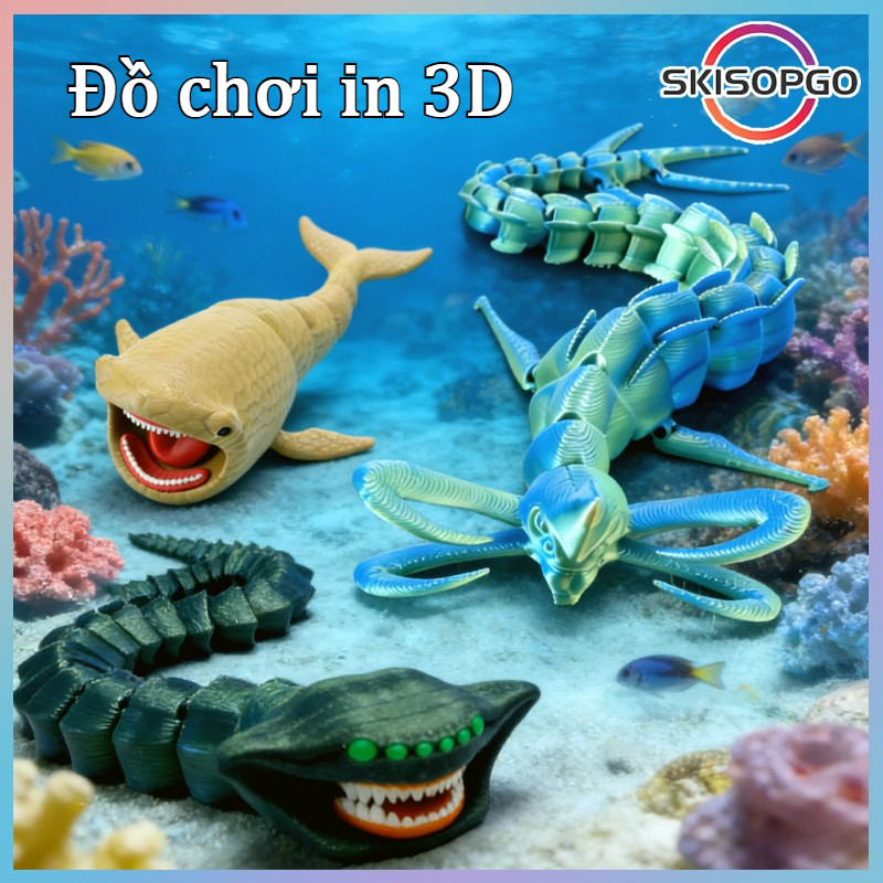 【SKISOPGO】Đồ chơi in 3D Quái vật biển Nhân vật hành động,Ma Leviathan,El Gran Maja,Quà Tặng,Đồ chơi khớp nối cho