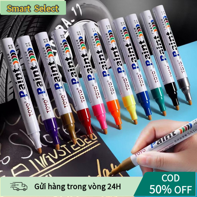 【COD】Bút sơn đánh dấu đa năng với mực chống thấm dầu và nước, không phai màu, lý tưởng cho công trường và xưởng.