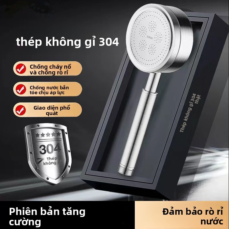 bộ vòi sen tăng áp inox 304,Mặt Sen Thiết Kế Hỗ Trợ Tăng Áp,Phối Với Dây Và Cài Cùng Màu,chịu nhiệt độ cao