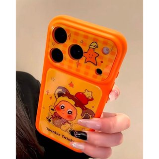 Sweet Girly Full Lens Protection Get Rich Twinkle Starman Yellow Acrylic Phone Case Cho iPhone 17Promax 17Pro 15 16 Pro Max Vỏ Phụ Nữ Chống Sốc