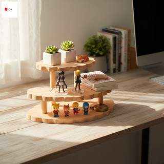Gỗ nguyên khối Tầng Đế trưng bày Máy tính để bàn Sắp xếp lưu trữ Kệ nhiều lớp cho các chất mọng nước sưu tập và đồ chơi