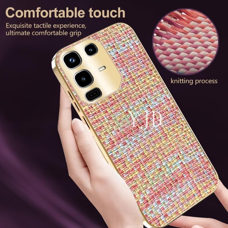 Ốp YJD Cho Infinix Note 50 Pro Plus Note50S X6658 X6855 X6870 X6856 Giỏ Phong Cách Nữ Dệt Khung Mạ Điện Chống Rơi Vỏ Điện Thoại