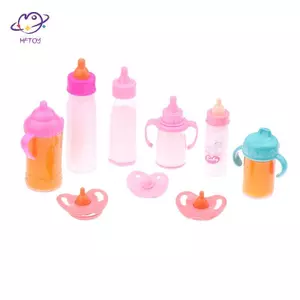 HFTOY 1 Bộ Đồ Chơi Chăm Sóc Cho Bé Bộ Bình Sữa Cho Bé Xe Đẩy Sữa Và Nước Trái Cây Chai Có Núm Vú Giả Đạo Cụ Cho Búp Bê Bé ~