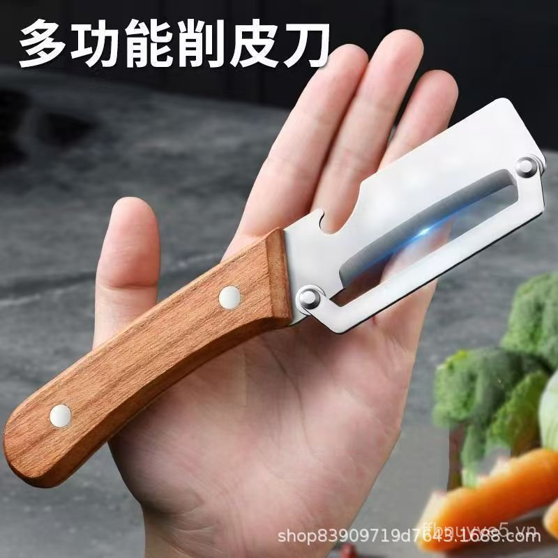 Máy gọt vỏ đa chức năng cho trái cây, rau củ, dứa, mía; kèm dụng cụ mở chai OQ54