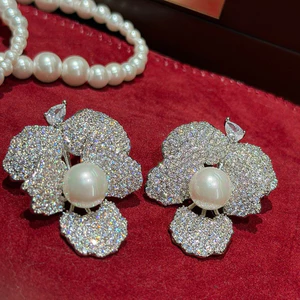 Bông tai thanh lịch tua dài Zircon sang trọng tinh tế