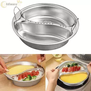 Khay hấp thực phẩm chia ngăn EDIWANY, Thép không gỉ 304 có tay cầm Máy hấp thực phẩm, Dụng cụ nấu ăn tròn có thể tái sử dụng Giỏ hấp có thể xếp chồng lên nhau cho trứng Thịt cá ngô