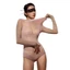 Liền mạch Oily Silky Sling High-Forked Body Đồ Bơi Quần Gợi Cảm Vớ Bộ Kích Thước Lớn Mỡ