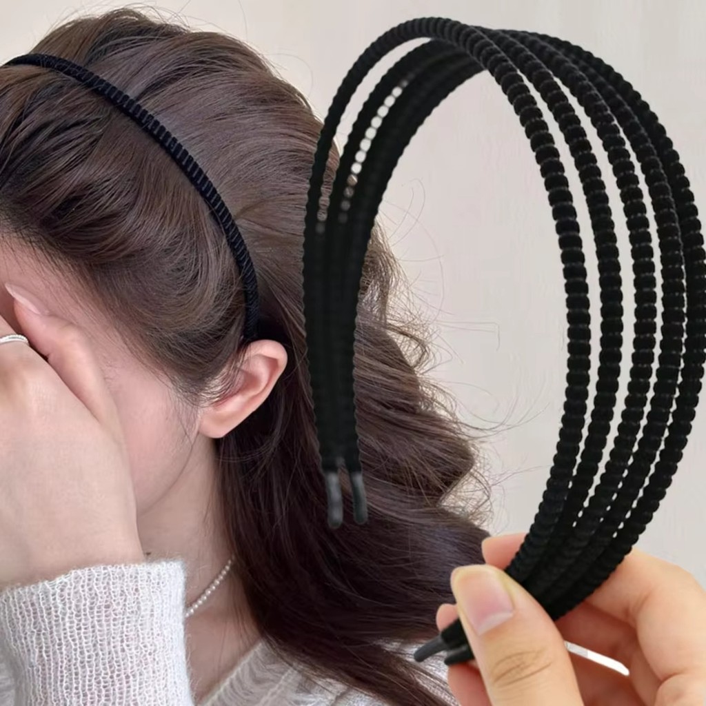 Băng Đô Màu Đen Nhẹ, Siêu Mỏng & Linh Hoạt Cho Tóc