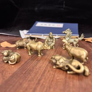 [Hộp lưu trữ] 1 Cái Đồng thau Hippopotamus Rhinoceros Tượng động vật bằng kim loại Tượng nhỏ Trang trí để trang trí bàn làm việc tại nhà và văn phòng Đẹp