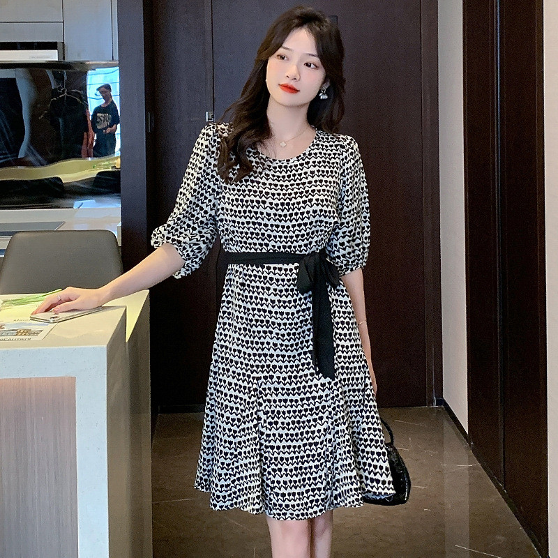 Đầm voan hoa nhã nhặn, đầm midi, phong cách Pháp cổ điển cho nữ