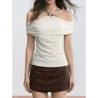 MUJIELLA Áo Baby Tee Cổ Trễ Ôm Body【Tôn Dáng】✓Vải Mềm Không Xù✓Đi Chơi/Party - Chất Hàn MUJI2026033104