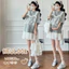 Bộ đồ bà bầu mùa hè: áo thun ngắn tay và váy ren
