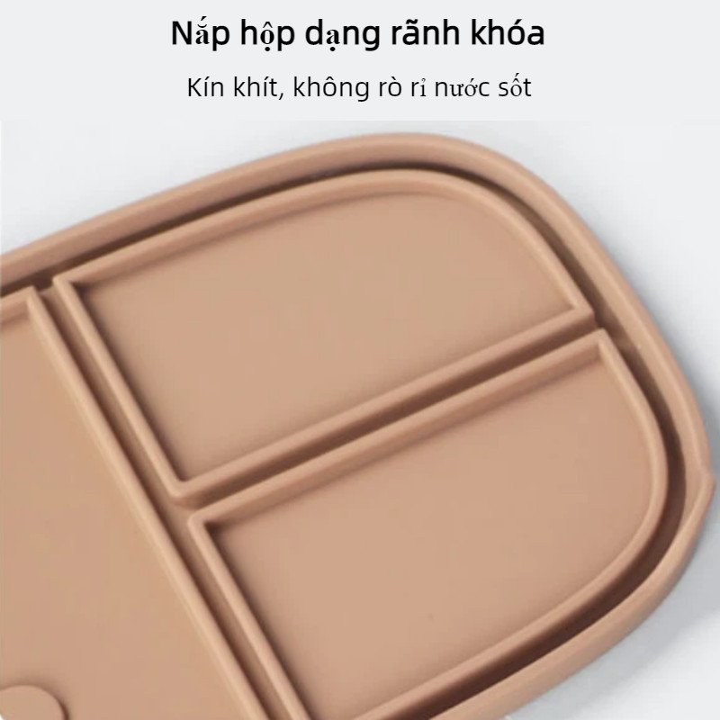 Hộp cơm silicon gấp gọn 750ml an toàn không BPA chịu nhiệt kín khí tốt dành cho văn phòng đi học