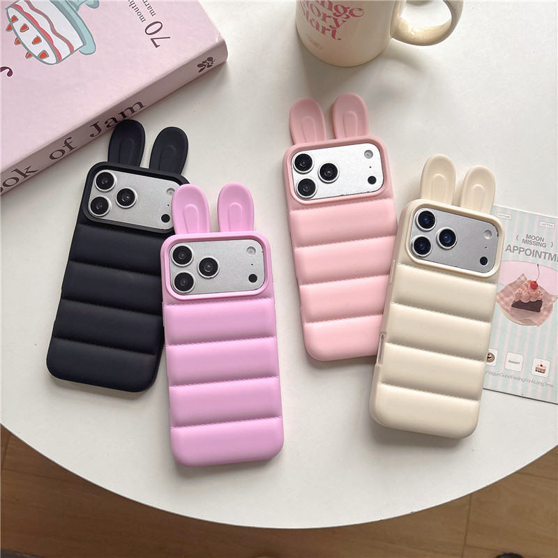 IPhone 17 Pro max Tai thỏ chất liệu TPU mờ IMD process phone case