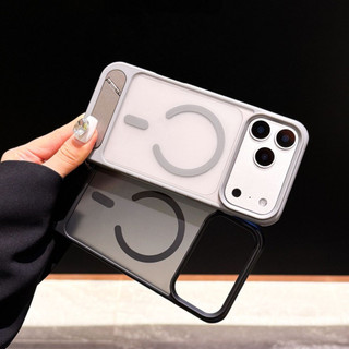 Ốp điện thoại chống sốc bằng kim loại từ tính mạnh mẽ cho iPhone 17 16 15 14 13 Pro Max Plus Vỏ PC cứng mờ
