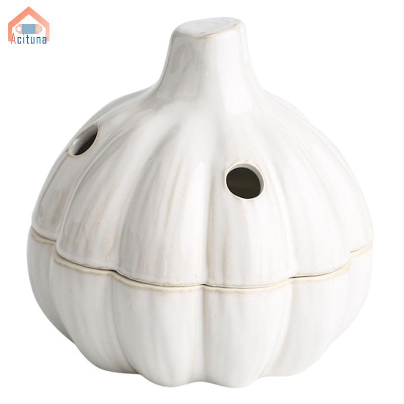 Hộp Đựng Tỏi Có Nắp Thông Gió Chắc Chắn Cho Quầy Gốm Gia Đình Quà Tặng Nhỏ Gọn Trắng Tỏi Tiết Kiệm Người Tổ Chức