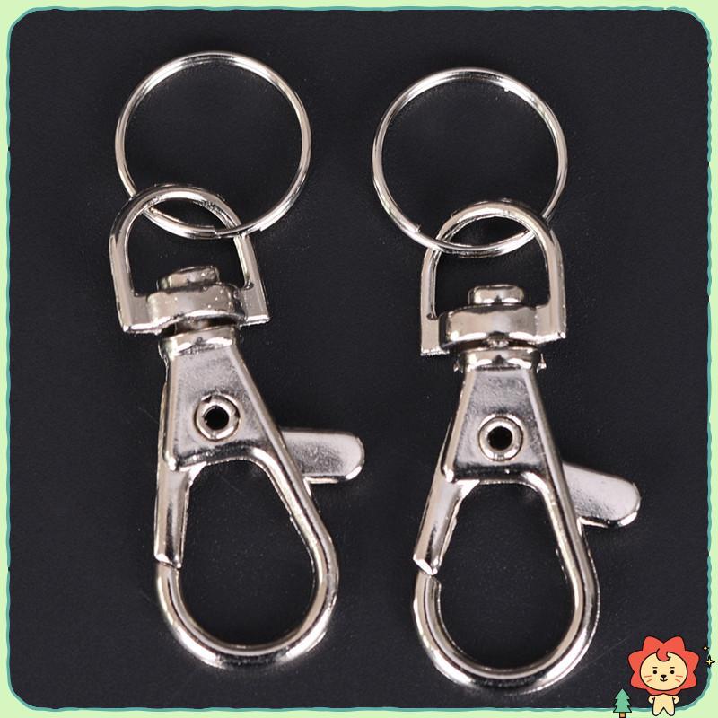 [Jielus] 10PC Bạc Xoay Kích Hoạt Kẹp Chụp Tôm Hùm Khóa Móc Túi Móc Chìa Khóa Móc Quà Tặng