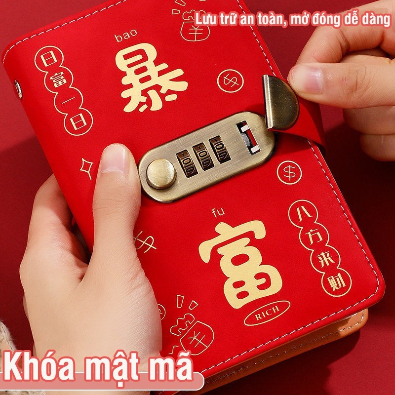 Sổ tiết kiệm đựng tiền cao cấp - Sổ tay da PU sang trọng theo dõi chi tiêu hiệu quả với mẫu mã đẹp và kế hoạch 100 ngày