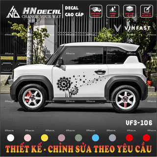 Tem dán xe VF3 - Decal dán xe VF3 MẪU TEM THỂ THAO CÁ TÍNH . 1 bộ dán 2 bên ( mẫu VF3 - 106 )