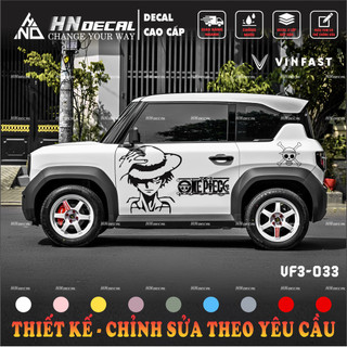Tem dán xe VF3 - Decal dán xe VF3 MẪU TEM one piece . 1 bộ dán 2 bên ( mẫu VF3 - 33 )