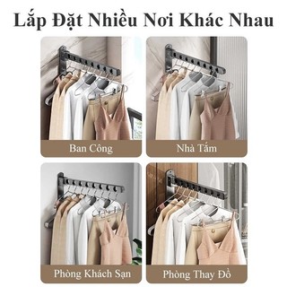 【COD】Giá treo tường có thể thu gọn, giúp phơi đồ và treo quần áo một cách gọn gàng mà không chiếm nhiều diện tích sàn.