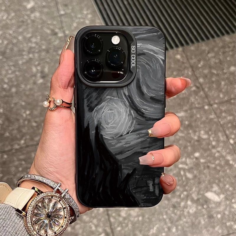 Đáy lưng iPhone 17/16 Pro Max mới, chống rơi cho iPhone 15/14 Plus và iPhone 13 Pro, thiết kế tối tăm với phong cách sao