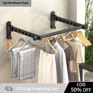【COD】Giá móc treo và thanh phơi quần áo bằng kim loại chắc chắn, dễ dàng lắp đặt trên tường, giải pháp lưu trữ đồ thông