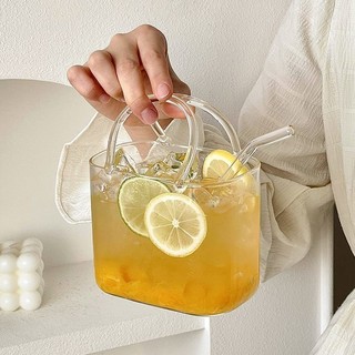 Cốc thủy tinh Cocktail hình dạng đặc biệt 770ml - Thiết kế túi xách nước ép trà trái cây