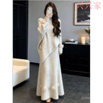 [Miễn phí vận chuyển] Váy dệt kim phong cách Hàn Quốc nhẹ nhàng, phù hợp thu đông, Oversize & Ôm body, Sang trọng cho phụ nữ - 21ND — ảnh 1