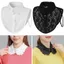 SUNKISSD Cổ Giả, Cổ Giả Ren Đen Trắng, Cổ Áo Có Thể Tháo Rời Thời Trang Nữ Bé Gái