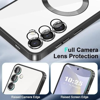 Ốp Bảo Vệ Từ Tính Kim Loại A17 A56 5G Cho Samsung Galaxy A05S A06 A15 A16 A26 A35 A35 A36 A55 4G Ốp Silicon Mềm TPU, Bảo Vệ Ống Kính, Ốp Điện Thoại Chống Sốc