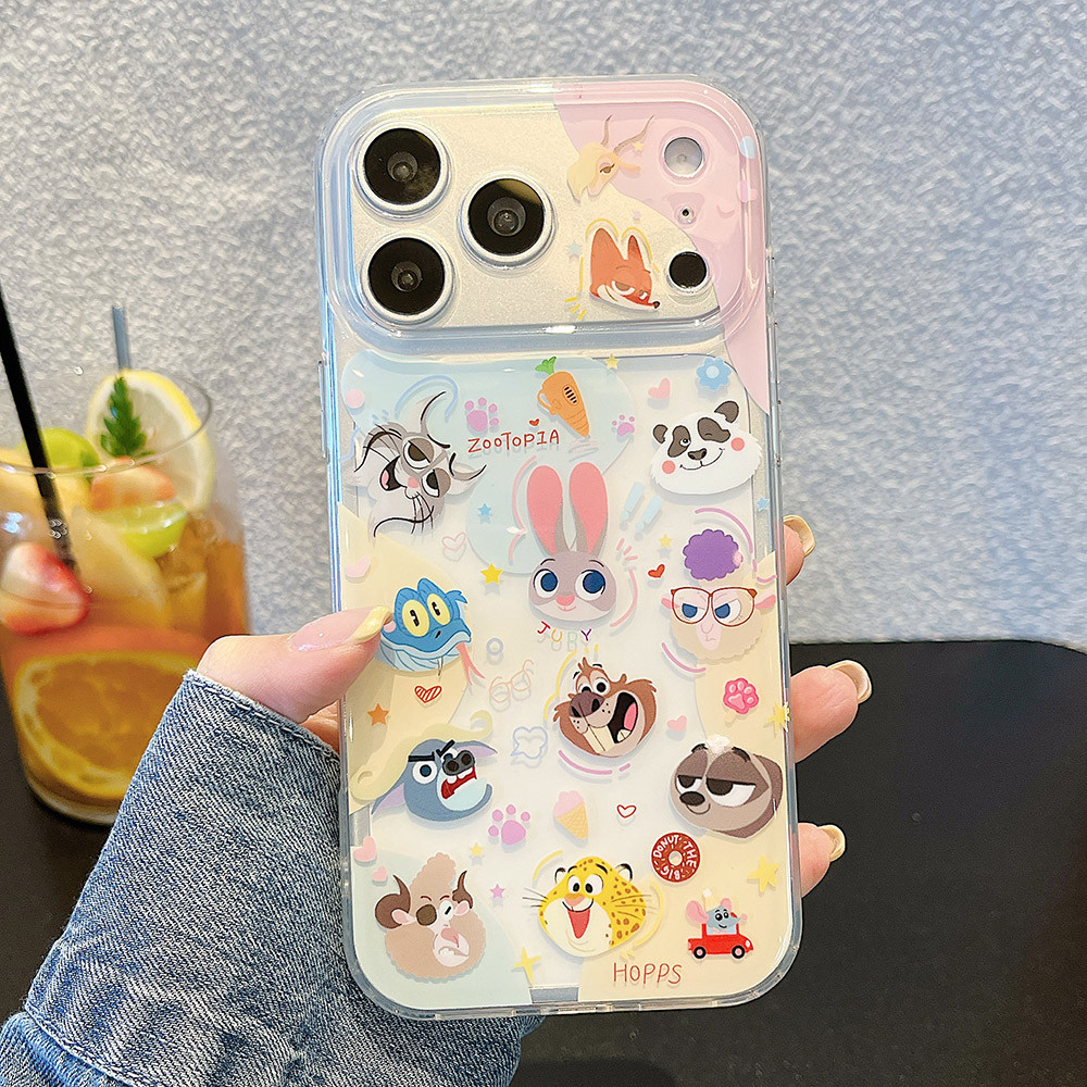 Ốp điện thoại Acrylic chuỗi động vật dễ thương cho iPhone 17 Pro Max 16 15 14 13 Vỏ bảo vệ chống sốc