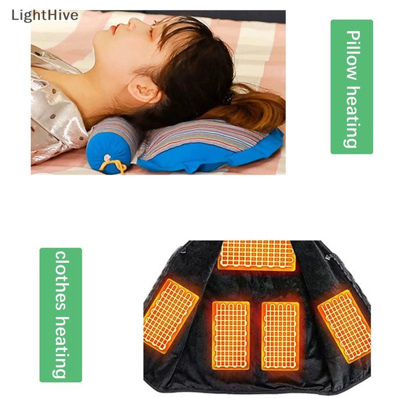 [LightHive] Miếng dán ấm USB Tấm sưởi ấm bằng sợi Carbon sưởi ấm nhanh Tấm sưởi ấm an toàn cho áo Vest vải Jaet Coat Câu cá cắm trại (TH)