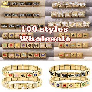 Mặt hàng mới: Liên kết trang sứcVintage với họa tiết ngôi sao, mèo, hoa hướng dương, mặt trăng và trái tim màu vàng quyến rũ; phù hợp DIY từ thép không gỉ