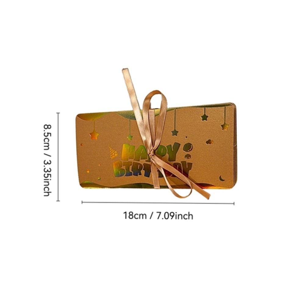 Thiệp chúc mừng sinh nhật phong bì màu đỏ EBINLANDS, Thiệp chúc mừng ánh sáng âm nhạc vàng có thể gập lại, 6 khe cắm thẻ màu đỏ sáng tạo Phong bì màu đỏ tiền năm